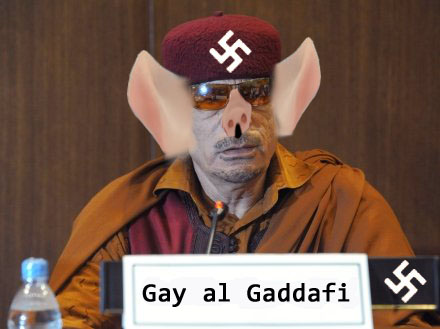 Gaddafi als Karikatur